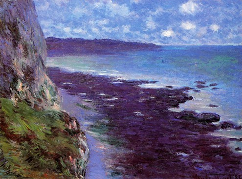(image for) Handmade oil painting Copy paintings of famous artists Claude Oscar Monet paintings Cliff Near Dieppe - Click Image to Close