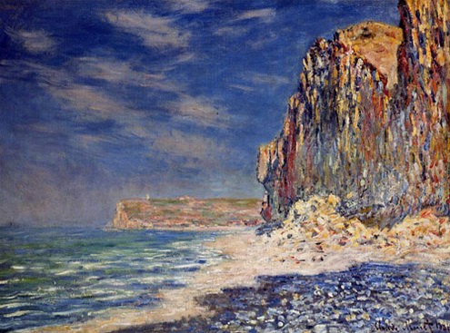 (image for) Handmade oil painting Copy paintings of famous artists Claude Oscar Monet paintings Cliff Near Fecamp - Click Image to Close