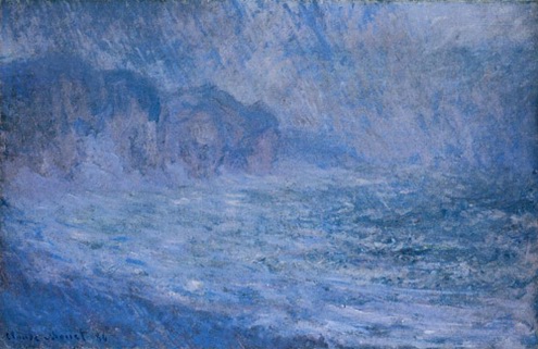 (image for) Claude Oscar Monet paintings artwork Cliffs At Pourville Rain - Click Image to Close
