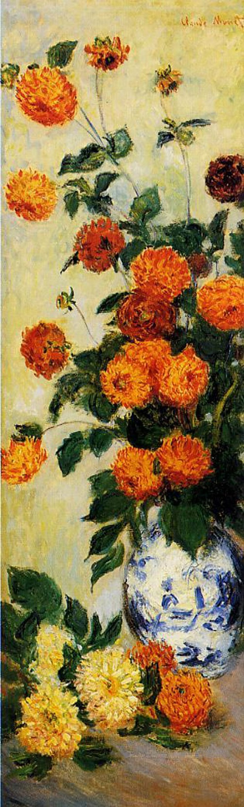 (image for) Handmade Oil painting for home canvas, oil painting framed canvas for living room Claude Oscar Monet paintings art Dahlias1 1883 - Click Image to Close