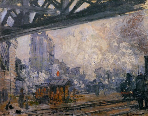 (image for) Monet paintings Exterior View of the Saint-Lazare Station 1877 - Click Image to Close