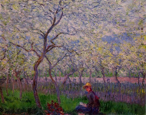 (image for) Reproduction Claude Oscar Monet paintings An Orchard In Spring - Click Image to Close