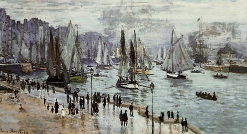 (image for) Monet paintings Fishing Boats Leaving the Port of Le Havre 1874 - Click Image to Close