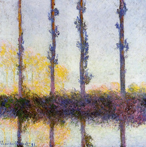 (image for) Handmade oil painting Copy paintings of famous artists Claude Oscar Monet paintings art Four Trees 1891 - Click Image to Close
