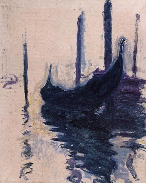 (image for) Claude Oscar Monet paintings artwork Gondola in Venice 1908 - Click Image to Close