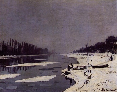 (image for) Claude Monet art Ice Floes on the Saine at Bougival 1867-1868 - Click Image to Close