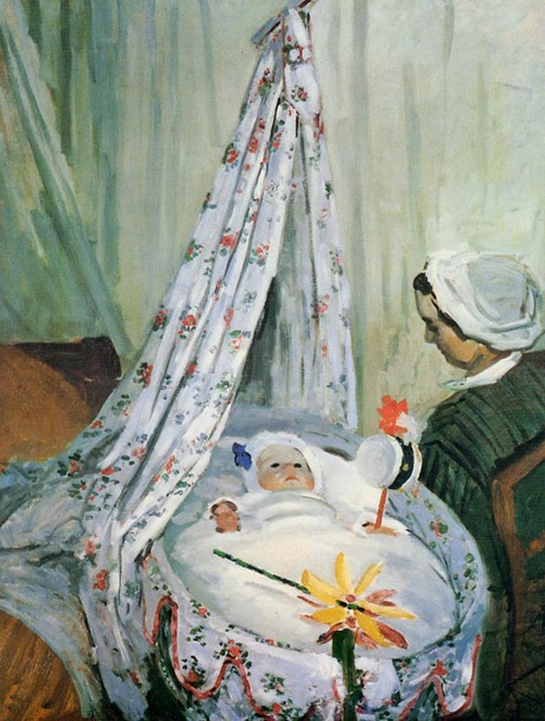 (image for) Claude Monet Paintings artwork Jean Monet in His Cradle 1867 - Click Image to Close
