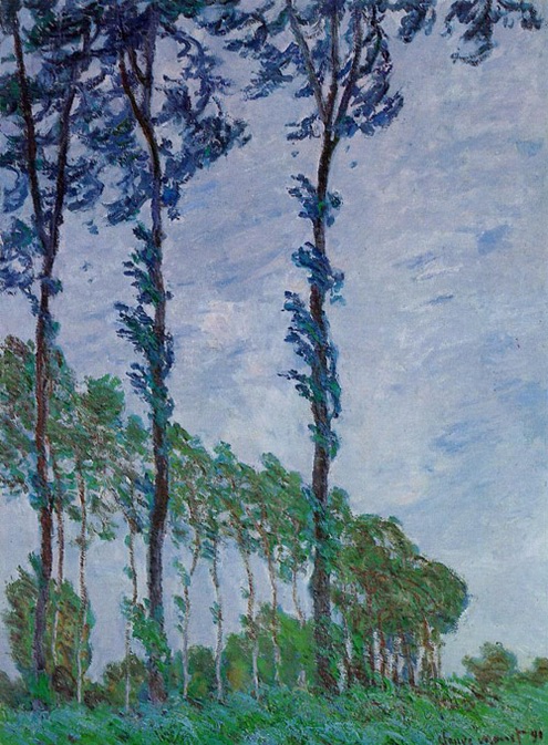 (image for) Handmade oil painting Copy paintings of famous artists Claude Monet Paintings Poplars Wind Effect 1891 - Click Image to Close