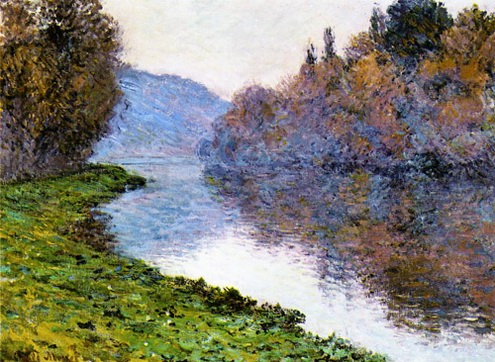 (image for) Claude Oscar Monet Banks Of The Seine At Jenfosse Clear Weather - Click Image to Close