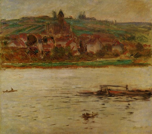 (image for) Claude Oscar Monet Barge On The Seine At Vertheuil Aka Vetheuil - Click Image to Close