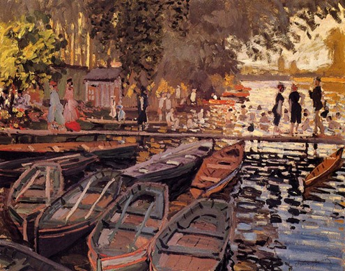(image for) Handmade oil painting Copy paintings of famous artists Claude Oscar Monet Bathers At La Grenouillere - Click Image to Close