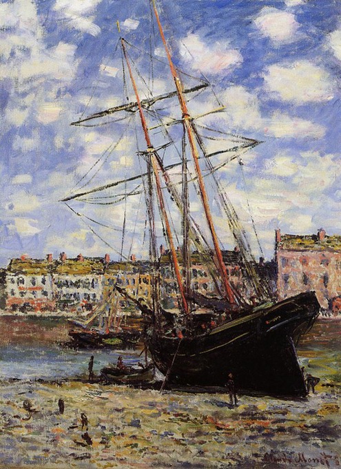 (image for) Claude Oscar Monet paintings artwork Boat At Low Tide At Fecamp - Click Image to Close