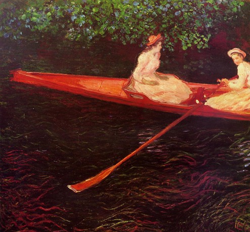 (image for) Claude Oscar Monet paintings artwork Boating on the River Epte - Click Image to Close