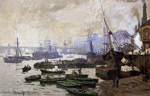 (image for) Claude Oscar Monet paintings Boats in the Port of London 1871 - Click Image to Close