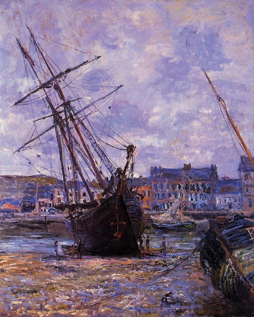 (image for) Claude Oscar Monet paintings Boats Lying At Low Tide At Facamp - Click Image to Close