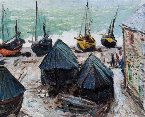 (image for) Claude Oscar Monet paintings art Boats On The Beach At Etretat2 - Click Image to Close