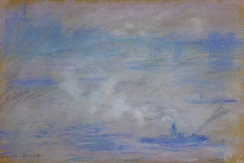 (image for) Claude Oscar Monet paintings art Boats On The Thames Fog Effect - Click Image to Close