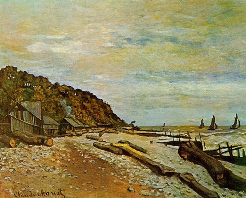 (image for) Handmade oil painting Copy paintings of famous artists Claude Oscar Monet artwor Boatyard Near Honfleur - Click Image to Close