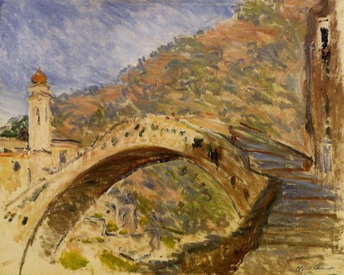 (image for) Handmade oil painting Copy paintings of famous artists Claude Oscar Monet painting Bridge At Dolceacqua - Click Image to Close