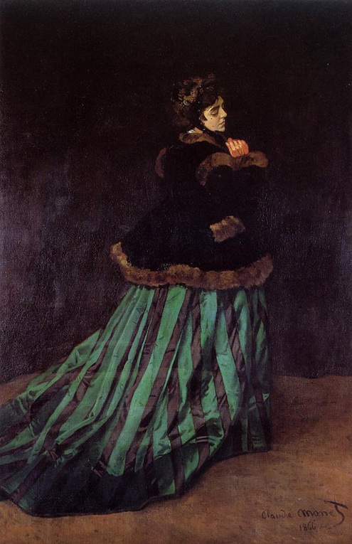 (image for) Claude Oscar Monet art Camille Aka The Woman In A Green Dress - Click Image to Close