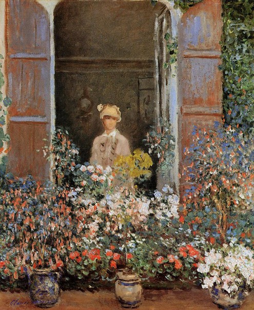 (image for) Claude Oscar Monet art Camille Monet At The Window Argentuile - Click Image to Close