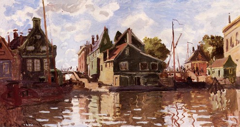(image for) Handmade oil painting Copy paintings of famous artists Claude Oscar Monet paintings Canal In Zaandam - Click Image to Close