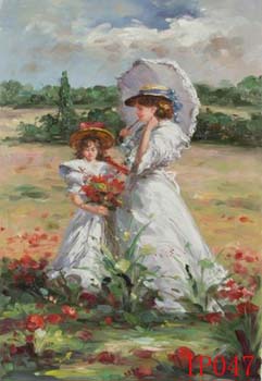 (image for) Non-Famous Artist or Original oil painting on canvas:PeopleIP47 - Click Image to Close
