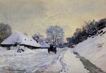 (image for) Monet paintings A Cart On The Snow Covered Road With Saint Simeo