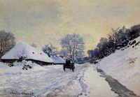 (image for) Monet paintings A Cart On The Snow Covered Road With Saint Simeo