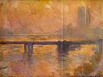 (image for) Handmade Oil painting for home canvas, oil painting framed canvas for living room Claude Oscar Monet art Charing Cross Bridge1