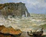 (image for) Handmade oil painting Copy paintings of famous artists Claude Oscar Monet art Etretat Rough Seas 1883