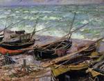 (image for) Handmade Oil painting for home canvas, oil painting framed canvas for living room Claude Oscar Monet paintings Fishing Boats 1885