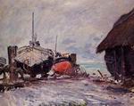 (image for) Claude Oscar Monet paintings art Fishing Boats at Etretat 1883