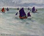 (image for) Claude Oscar Monet paintings Fishing Boats off Pourville 1882