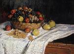 (image for) Claude Oscar Monet art Fruit Basket with Apples and Grapes 1879