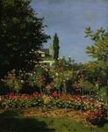 (image for) Handmade Oil painting for home canvas, oil painting framed canvas for living room Claude Oscar Monet art Garden in Flower 1866