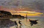 (image for) Claude Monet Paintings art Hauling a Boat Ashore Honfleur 1864