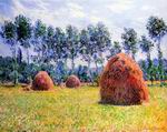 (image for) Handmade Oil painting for home canvas, oil painting framed canvas for living room Claude Monet Paintings Haystacks at Giverny 1884