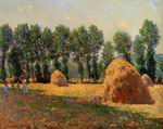 (image for) Handmade Oil painting for home canvas, oil painting framed canvas for living room Claude Monet Paintings Haystacks at Giverny 1885