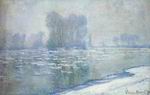 (image for) Handmade Oil painting for home canvas, oil painting framed canvas for living room Claude Monet art Ice Floes Misty Morning 1893