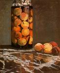 (image for) Handmade Oil painting for home canvas, oil painting framed canvas for living room Claude Monet Paintings art Jar of Peaches 1866