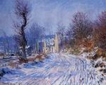 (image for) Claude Monet Paintings artwork Road to Giverny in Winter 1885