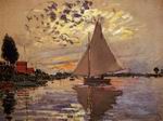(image for) Claude Monet Paintings Sailboat at Le Petit-Gennevilliers 1874