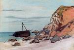(image for) Claude Monet Paintings art Saint-Adresse Beached Sailboat 1865 - Click Image to Close