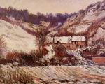 (image for) Handmade Oil painting for home canvas, oil painting framed canvas for living room Snow Effect at Falaise 1885-1886