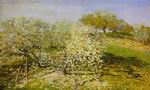 (image for) Handmade Oil painting for home canvas, oil painting framed canvas for living room Springtime (aka Apple Trees in Bloom) 1873