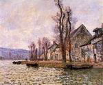 (image for) Handmade Oil painting for home canvas, oil painting framed canvas for living room The Bend of the Seine at Lavacourt Winter 1879