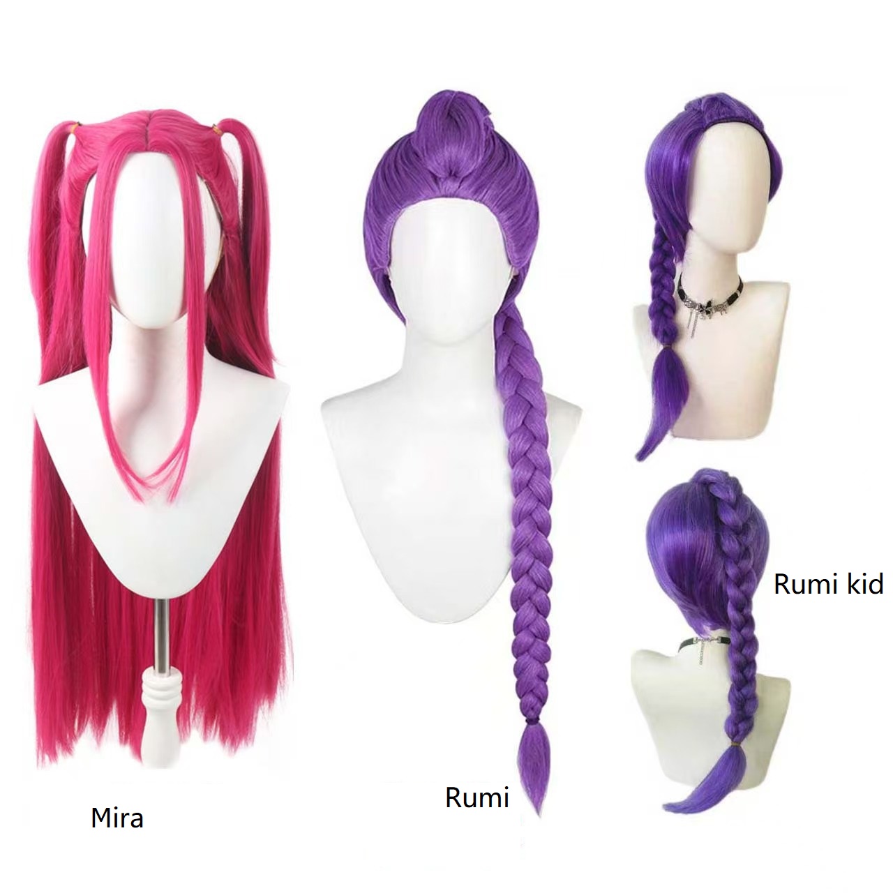A wig of KPop Demon Hunters Cosplay, option Rumi cosplay, Zoey cosplay, Mira cosplay (image for) A wig of KPop Demon Hunters Cosplay, option Rumi cosplay, Zoey cosplay, Mira cosplay