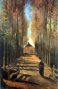 (image for) Van Gogh paintings artwork Avenue Of Poplars In Autumn