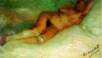 (image for) Handmade Oil painting for home canvas, oil painting framed canvas for living room Van Gogh paintings artwork Nude Woman Reclining